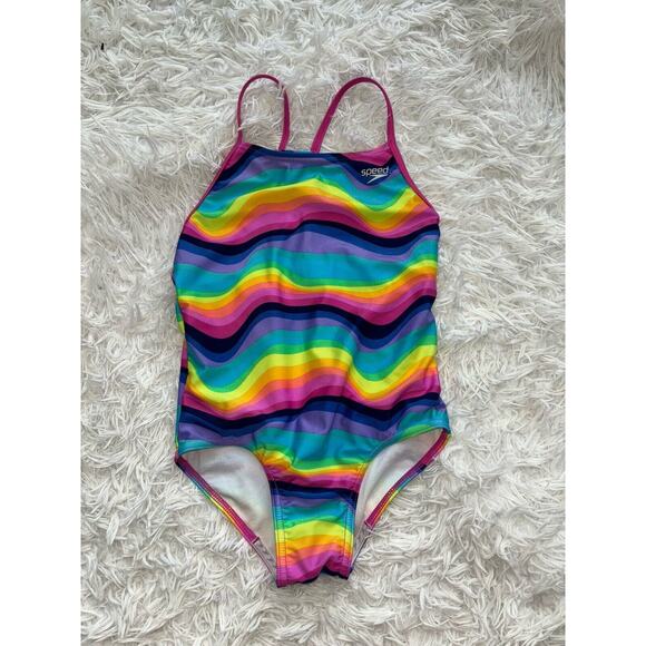Speedo Girls Sz. M Multicolor Design Swimsuit. Cute, Grt. Shape - Picture 1 of 7